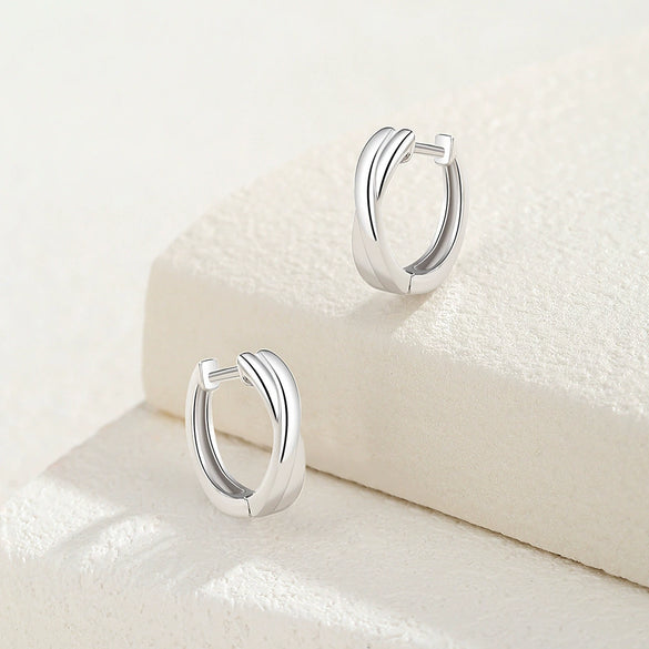 Wholesale Women's 225 Silver Xshaped Cross Electroplated Niche Geometric Earrings