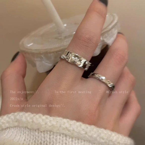 Wholesale Women's Silver Zircon Open Ring Copper Electroplating Heart Bow Geometric Shape
