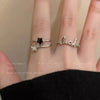 Wholesale Women's Silver Zircon Open Ring Copper Electroplating Heart Bow Geometric Shape
