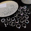 Wholesale Women's Silver Zircon Open Ring Copper Electroplating Heart Bow Geometric Shape