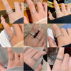 Wholesale Women's Silver Zircon Open Ring Copper Electroplating Heart Bow Geometric Shape