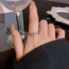 Wholesale Women's Silver Zircon Open Ring Copper Electroplating Heart Bow Geometric Shape