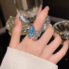Wholesale Women's Silver Zircon Open Ring Copper Electroplating Heart Bow Geometric Shape