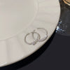 Wholesale Women's Silver Zircon Open Ring Copper Electroplating Heart Bow Geometric Shape