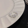 Wholesale Women's Silver Zircon Open Ring Copper Electroplating Heart Bow Geometric Shape
