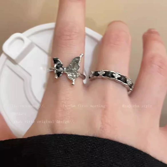 Wholesale Women's Silver Zircon Open Ring Copper Electroplating Heart Bow Geometric Shape