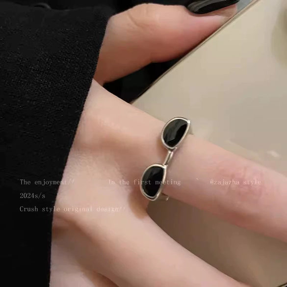 Wholesale Women's Silver Zircon Open Ring Copper Electroplating Heart Bow Geometric Shape