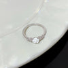 Wholesale Women's Silver Zircon Open Ring Copper Electroplating Heart Bow Geometric Shape