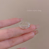 Wholesale Women's Silver Zircon Open Ring Copper Electroplating Heart Bow Geometric Shape