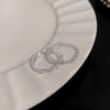 Wholesale Women's Silver Zircon Open Ring Copper Electroplating Heart Bow Geometric Shape