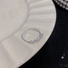 Wholesale Women's Silver Zircon Open Ring Copper Electroplating Heart Bow Geometric Shape