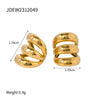 Wholesale Women's Simple Allmatch Threelayer Ear Clip Earrings Jewelry In Ins Style Made Of Stainless Steel With Electroplating And Geometric Design