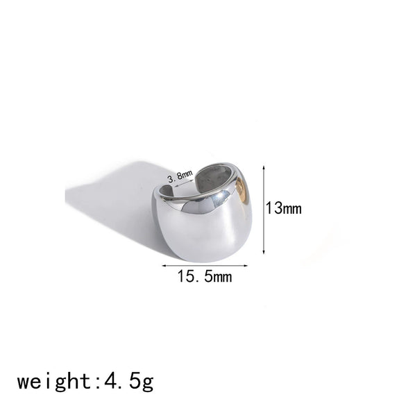 Wholesale Women's Simple And Versatile Geometric Stainless Steel Real Gold Plated Ear Cuff Earrings