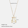 Wholesale Women's Simple Animal Pattern Titanium Steel Oshaped Chain Necklace With 18K Gold Electroplating