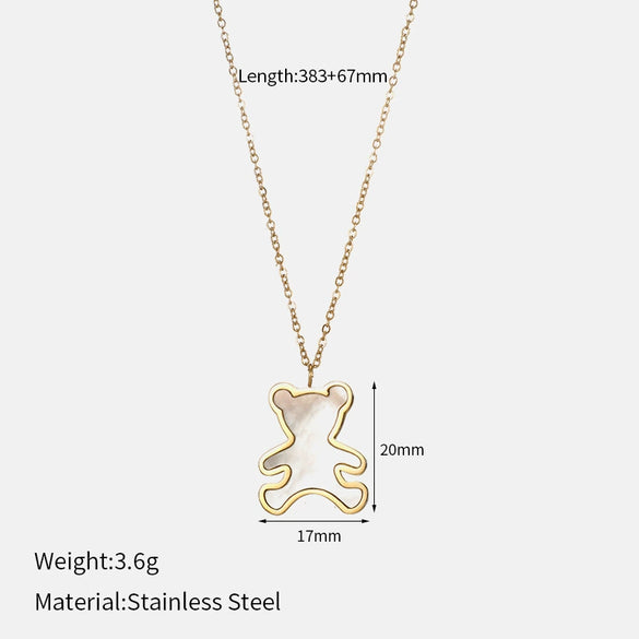 Wholesale Women's Simple Animal Pattern Titanium Steel Oshaped Chain Necklace With 18K Gold Electroplating