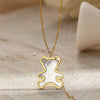 Wholesale Women's Simple Animal Pattern Titanium Steel Oshaped Chain Necklace With 18K Gold Electroplating