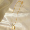 Wholesale Women's Simple Animal Pattern Titanium Steel Oshaped Chain Necklace With 18K Gold Electroplating