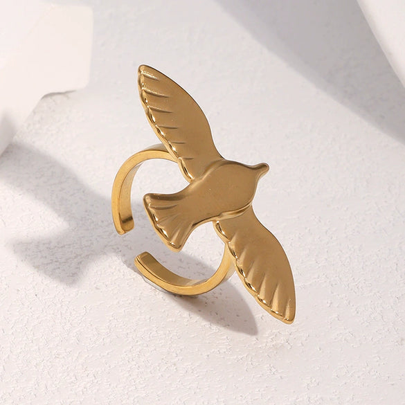 Wholesale Women's Simple Animal Zodiac Electroplated Stainless Steel Open Ring