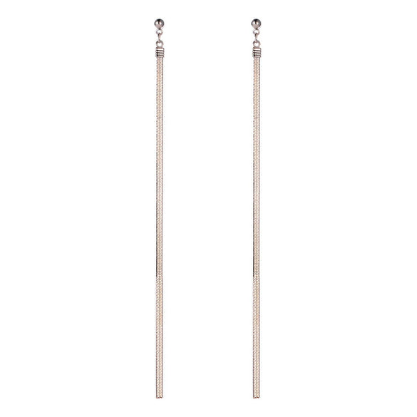 Wholesale Women's Simple Atmosphere Long Chain Tassel Earrings Alloy Geometric Electroplated