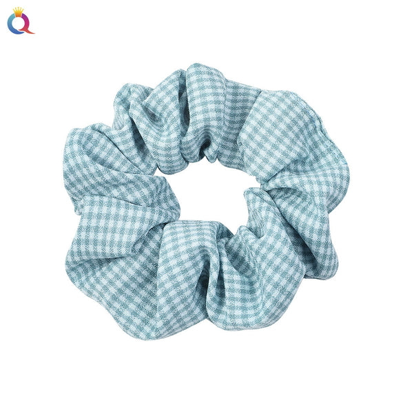Wholesale Women's Simple Basic Fabric Plaid Handmade Hair Ring Headwear