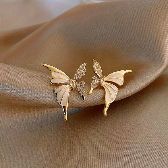 Wholesale Women's Simple Butterfly And Bow Pattern Electroplated Metal Earrings