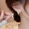 Wholesale Women's Simple Butterfly And Bow Pattern Electroplated Metal Earrings