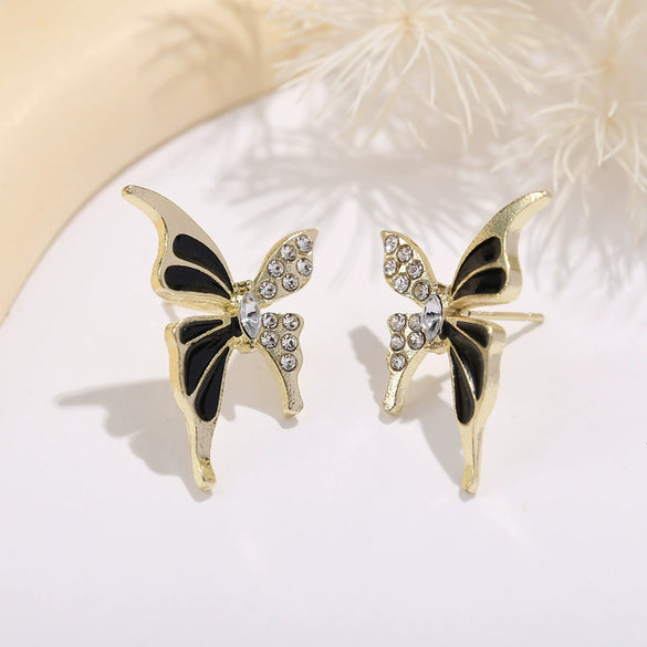 Wholesale Women's Simple Butterfly And Bow Pattern Electroplated Metal Earrings
