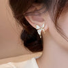 Wholesale Women's Simple Butterfly And Bow Pattern Electroplated Metal Earrings