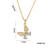 Wholesale Women's Simple Butterfly Design Titanium Steel Cross Set Zircon Necklace With Electroplating Process And Geometric Styling