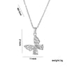 Wholesale Women's Simple Butterfly Design Titanium Steel Cross Set Zircon Necklace With Electroplating Process And Geometric Styling