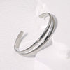 Wholesale Women's Simple Cold Style Open Stainless Steel Bracelet With Electroplating And Geometric Design