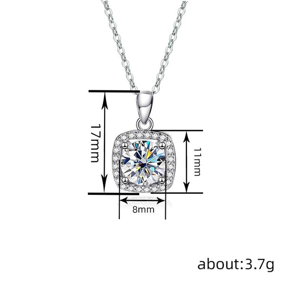 Wholesale Women's Simple Copper Necklace With Geometric Design And Zircon Inlay