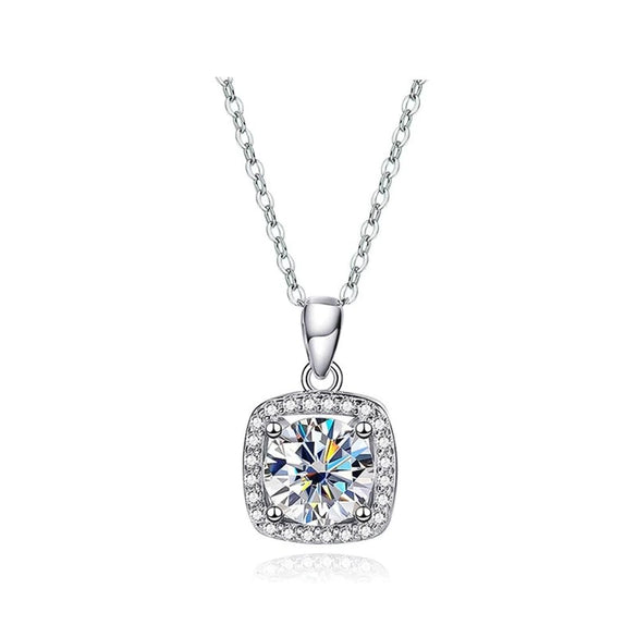 Wholesale Women's Simple Copper Necklace With Geometric Design And Zircon Inlay