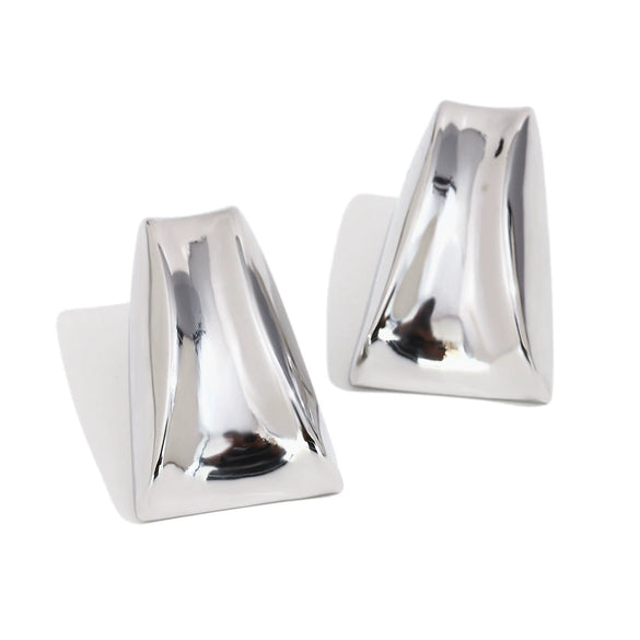 Wholesale Women's Simple Creative Geometric Curved Trapezoidal 316L Stainless Steel 18K Gold Plated Earrings