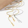 Wholesale Women's Simple Cross Pendant Long Sweater Chain Adjustable Necklace In Stainless Steel With Geometric Styling And Electroplating