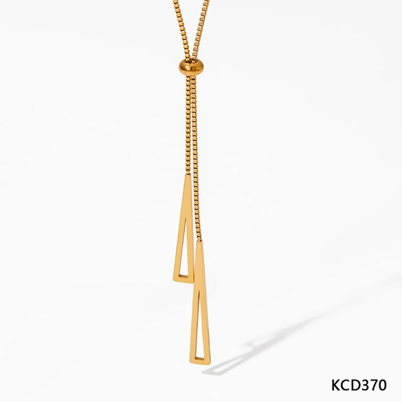 Wholesale Women's Simple Cross Pendant Long Sweater Chain Adjustable Necklace In Stainless Steel With Geometric Styling And Electroplating