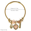 Wholesale Women's Simple Crystal Beaded Heart Pendant Stainless Steel Titanium Steel Couple Bracelet