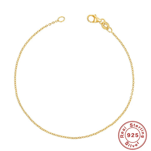 Wholesale Women's Simple Daily Basic Chain Bracelet In Geometric Style Made Of S925 Sterling Silver With Electroplating Treatment