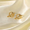 Wholesale Women's Simple Design Personality Irregular Stainless Steel 18K Gold Plated Earrings With Letter Pattern And Electroplating Treatment