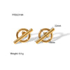 Wholesale Women's Simple Design Personality Irregular Stainless Steel 18K Gold Plated Earrings With Letter Pattern And Electroplating Treatment