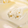 Wholesale Women's Simple Design Resin C Shaped Earrings With Stainless Steel 18K Gold Vacuum Plated In Furnace