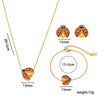 Wholesale Women's Simple Drip Oil Butterfly Dragonfly Insect Pattern Titanium Steel And Stainless Steel Jewelry Set With O Word Chain
