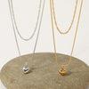 Wholesale Women's Simple Electroplated Stainless Steel And Titanium Steel Heart Shape Pendant O Word Chain Double Layer Stacked Necklace