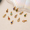 Wholesale Women's Simple Electroplated Stainless Steel Heart Shape Mixed Gemstone Setting Pendant Necklace
