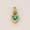 Wholesale Women's Simple Electroplated Stainless Steel Heart Shape Mixed Gemstone Setting Pendant Necklace