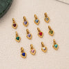 Wholesale Women's Simple Electroplated Stainless Steel Heart Shape Mixed Gemstone Setting Pendant Necklace