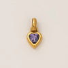 Wholesale Women's Simple Electroplated Stainless Steel Heart Shape Mixed Gemstone Setting Pendant Necklace