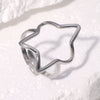 Wholesale Women's Simple Electroplated Stainless Steel Star Pattern Adjustable Open Ring Hand Jewelry