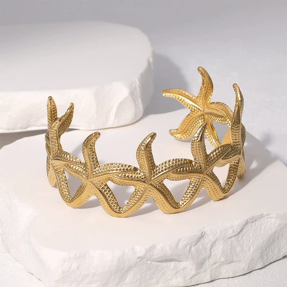 Wholesale Women's Simple Electroplated Stainless Steel Starfish Bracelet Fashion Stylish Casual Style