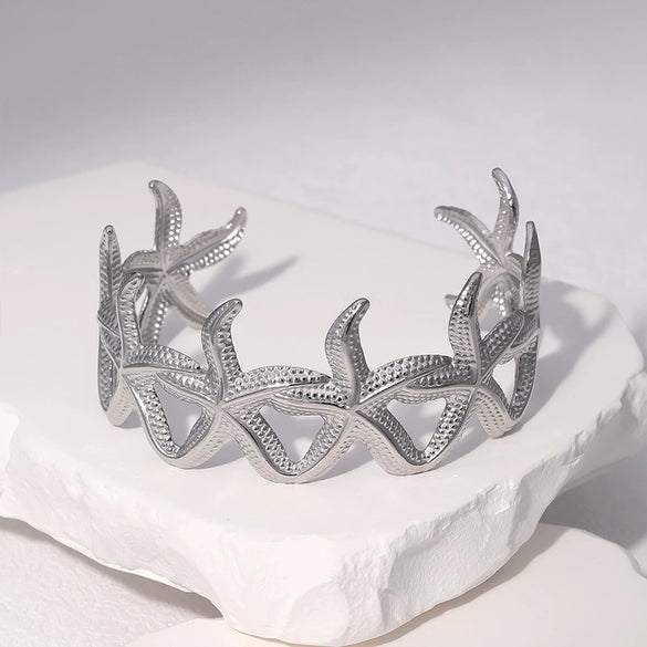 Wholesale Women's Simple Electroplated Stainless Steel Starfish Bracelet Fashion Stylish Casual Style